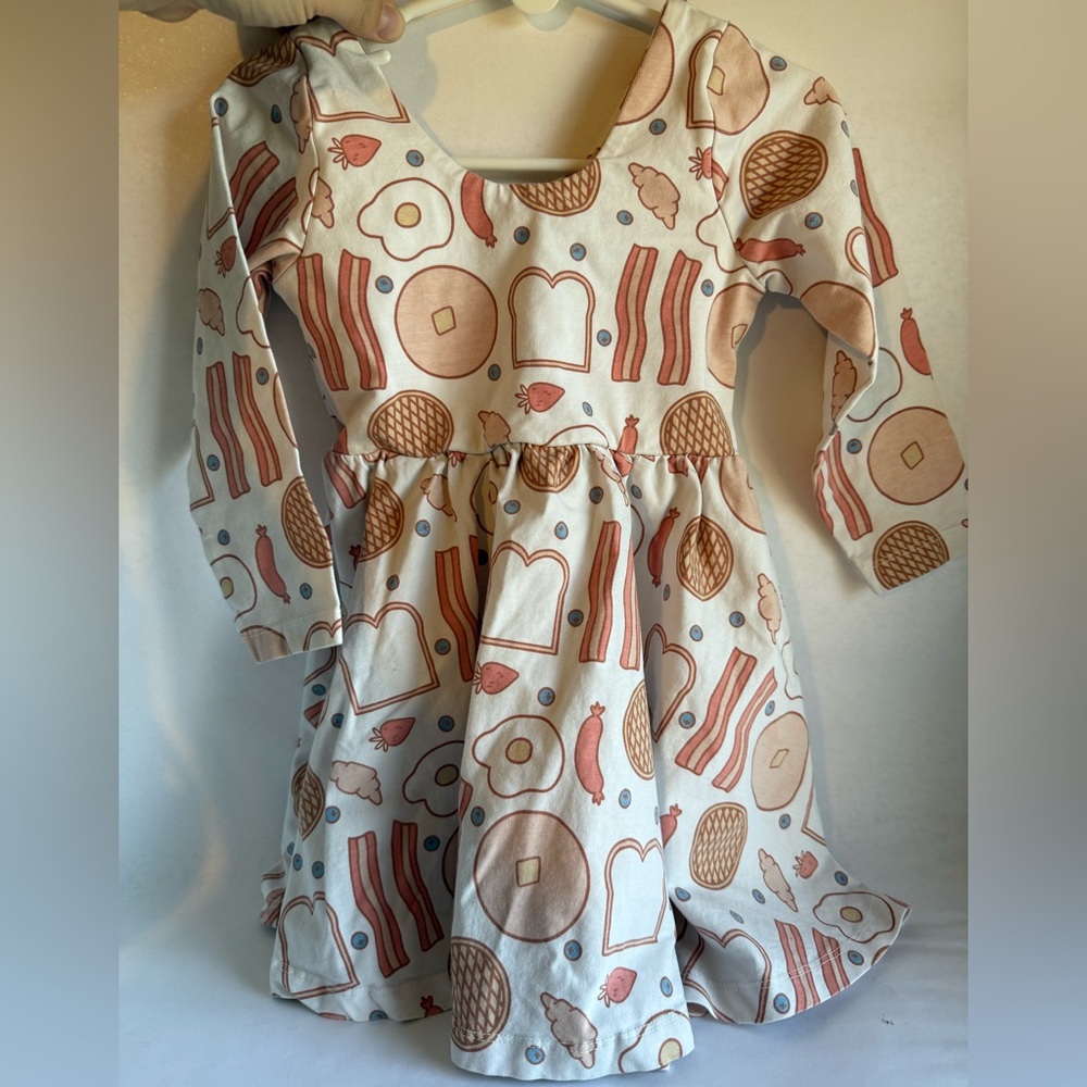 Monica & Andy Breakfast Print Dress - Size 3T